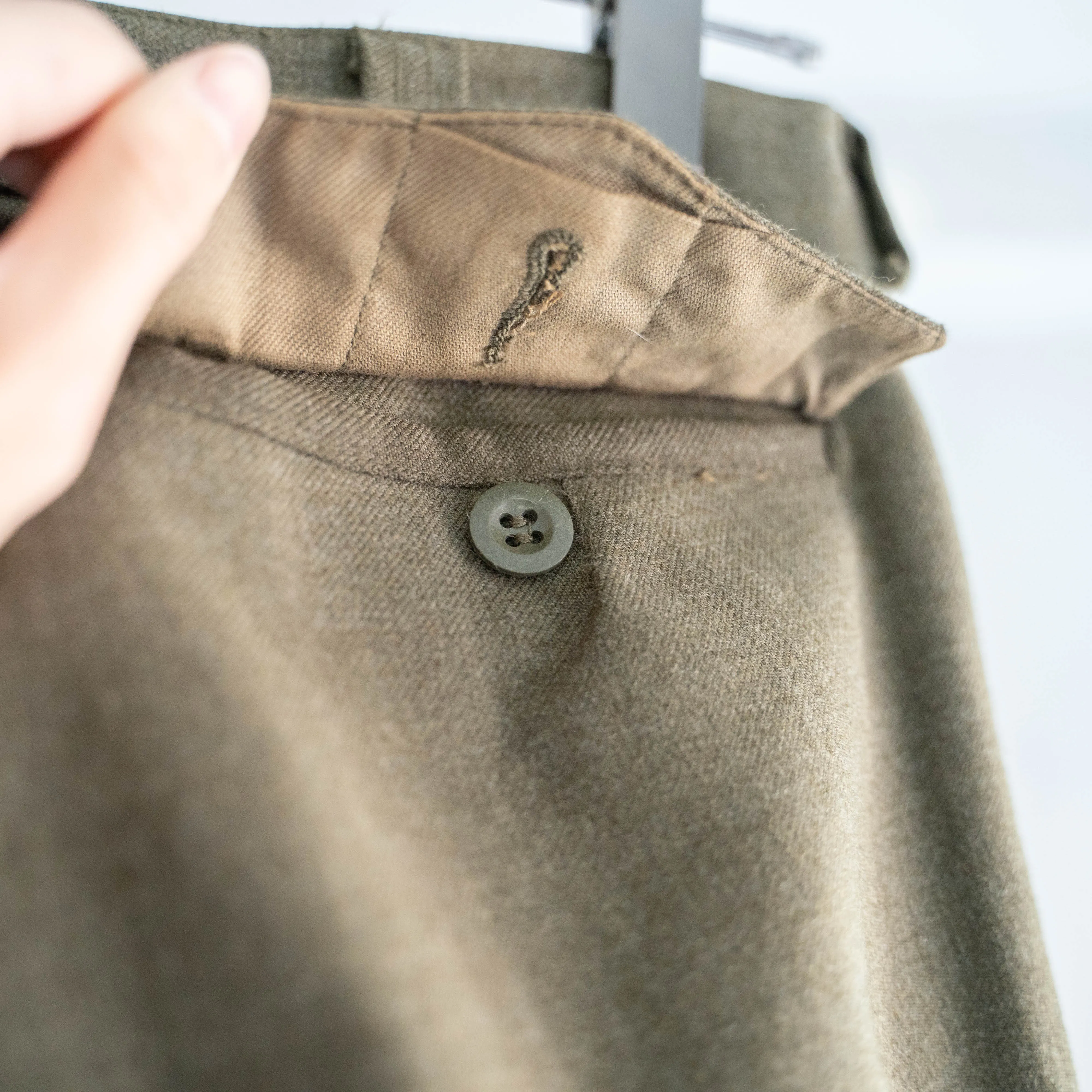 1960s belgium military wool dress pants "dead stock" -1