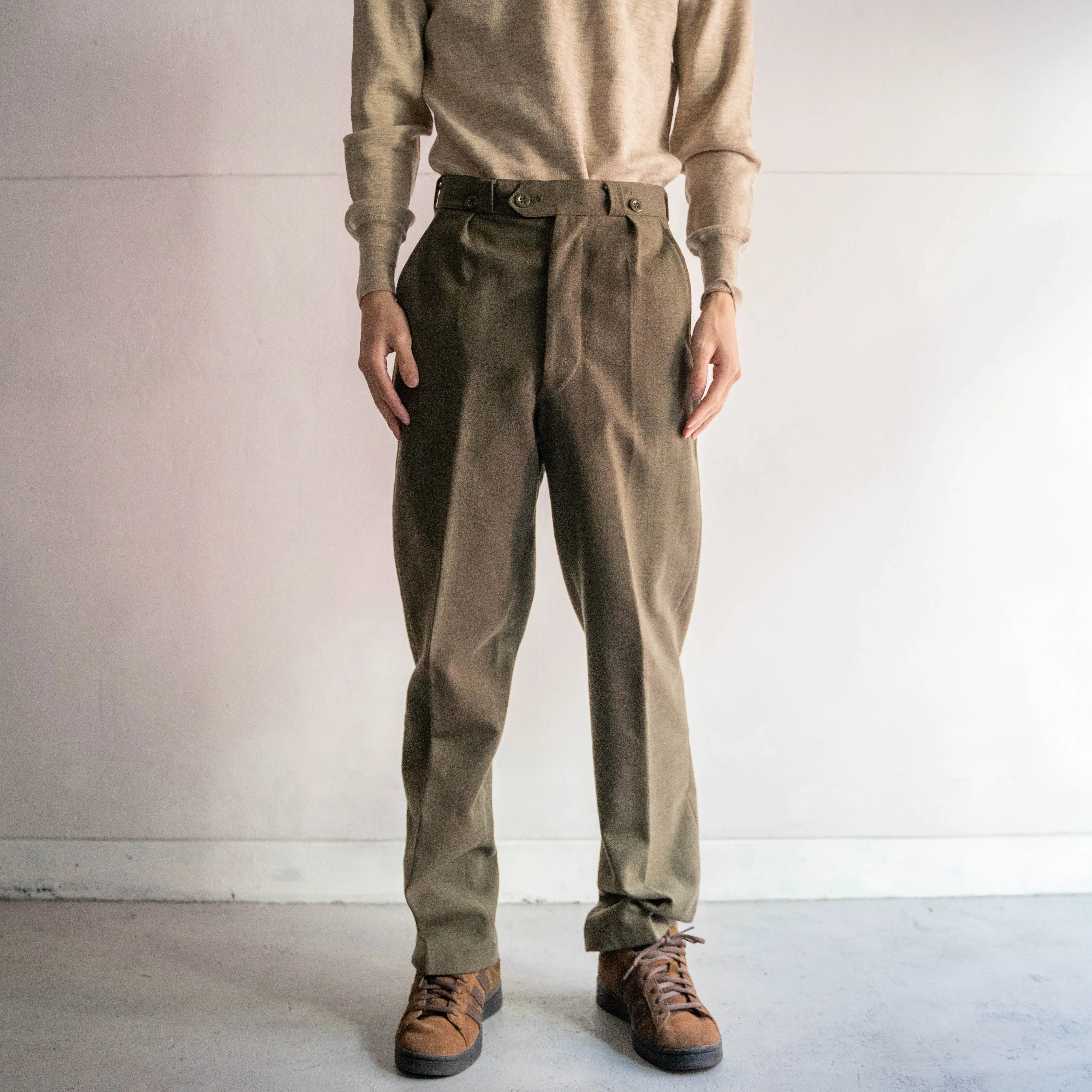 1960s belgium military wool dress pants "dead stock" -1