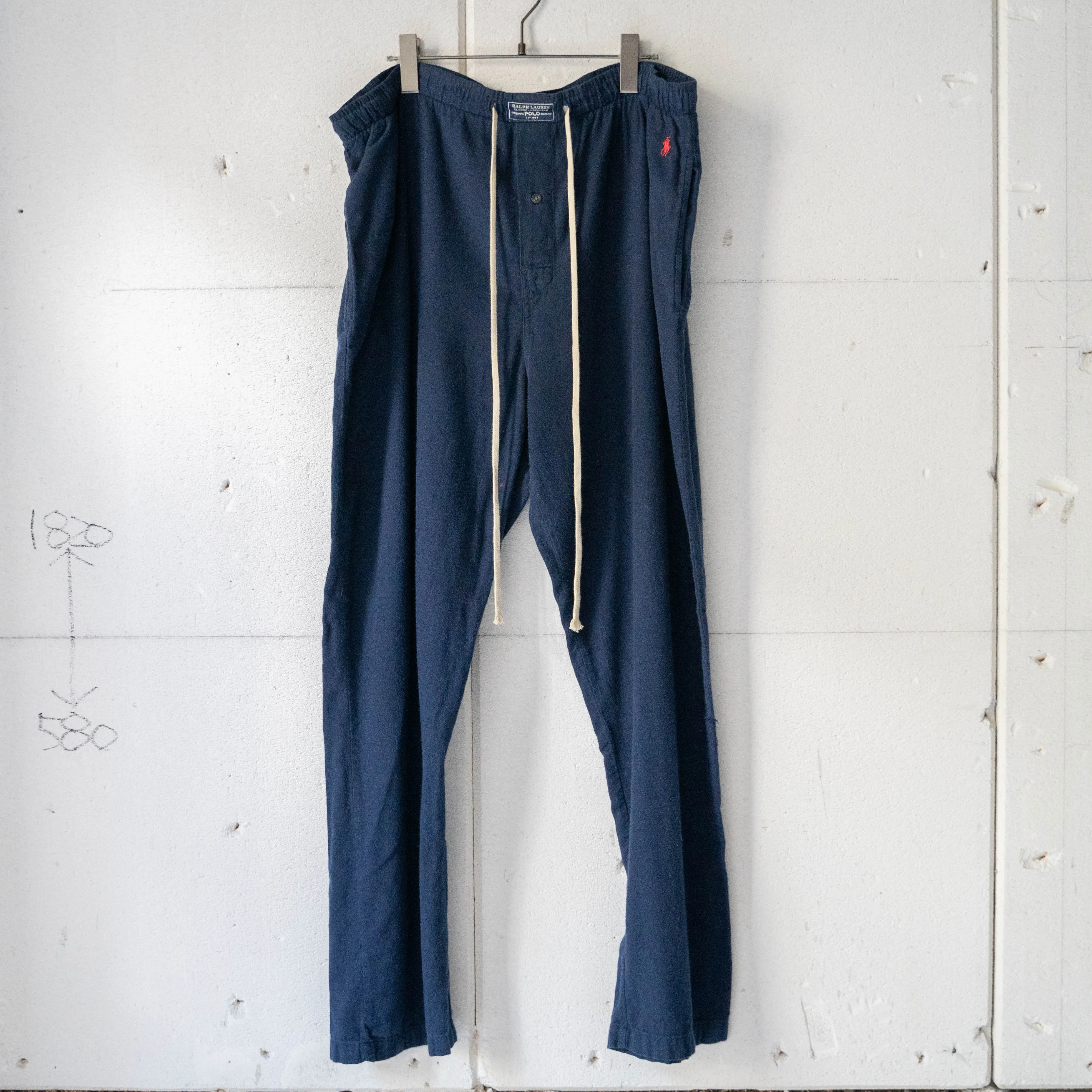 1990-00s 'POLO Ralph Lauren' navy color  wide pajama pants