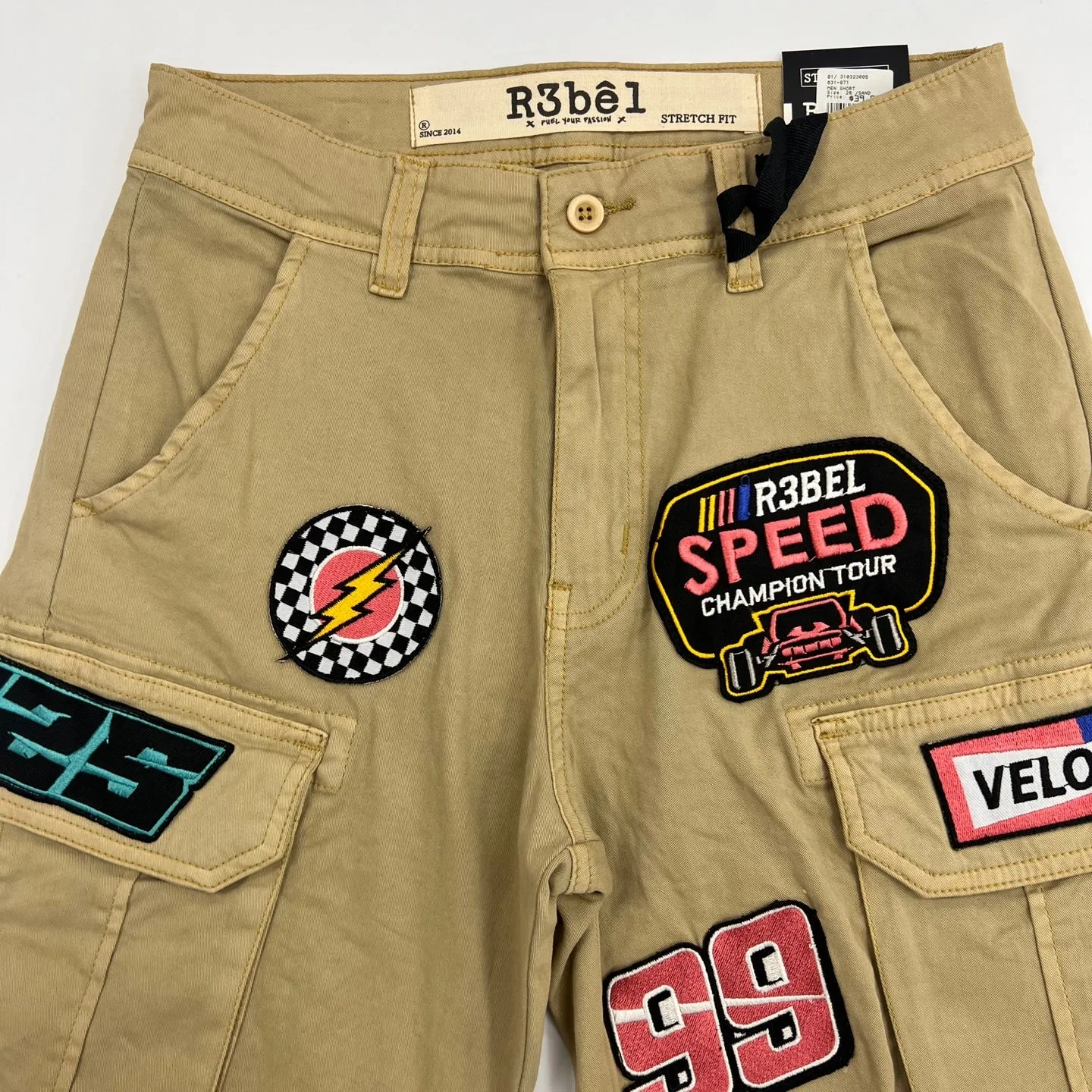 REBELMINDS Graphic Patch Cargo Shorts