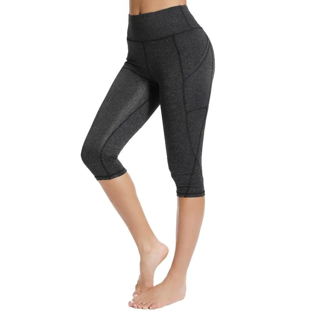 3/4 Yoga Pants women Calf-length Pants Capri Pant Sport leggings Women Fitness Yoga Gym High Waist Leggins Black Drop Shipping