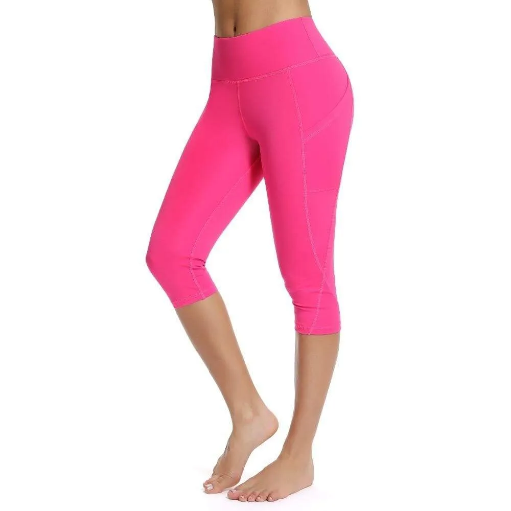 3/4 Yoga Pants women Calf-length Pants Capri Pant Sport leggings Women Fitness Yoga Gym High Waist Leggins Black Drop Shipping