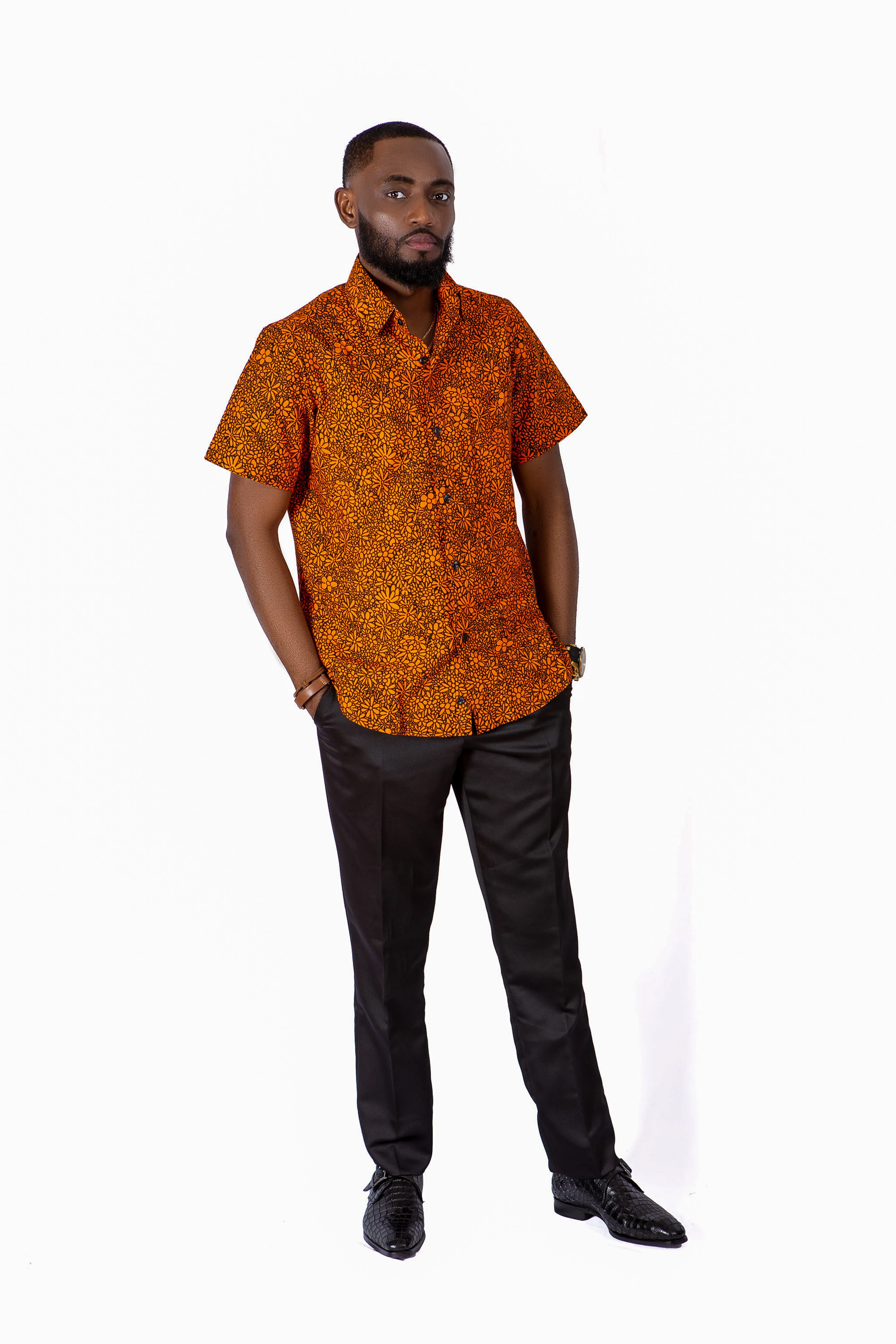 AFRICAN PRINT BELABO SHORT SLEEVE SHIRT