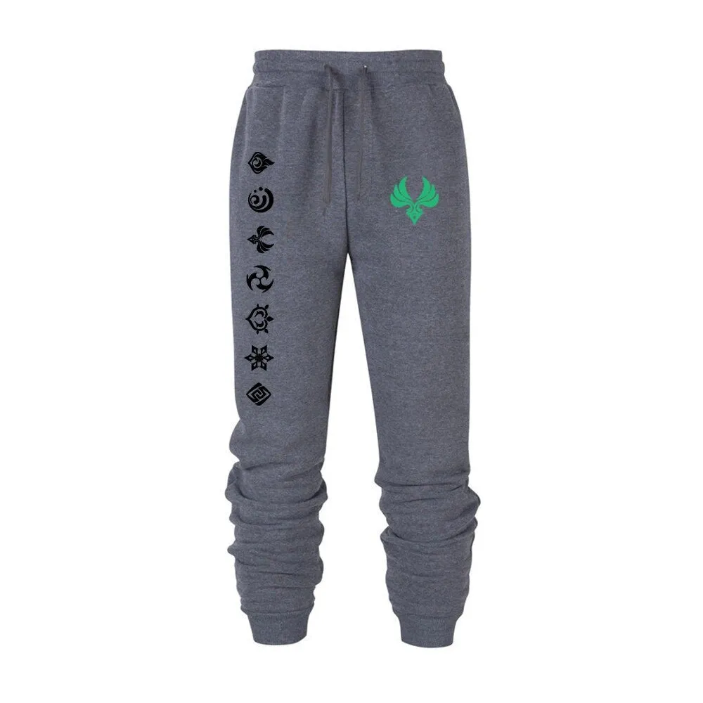 Game Genshin Impact Print Sweatpants for Men Women Warm Fleece Lined Pants Casual Trousers Athletic Running Joggers Sportswear (2)