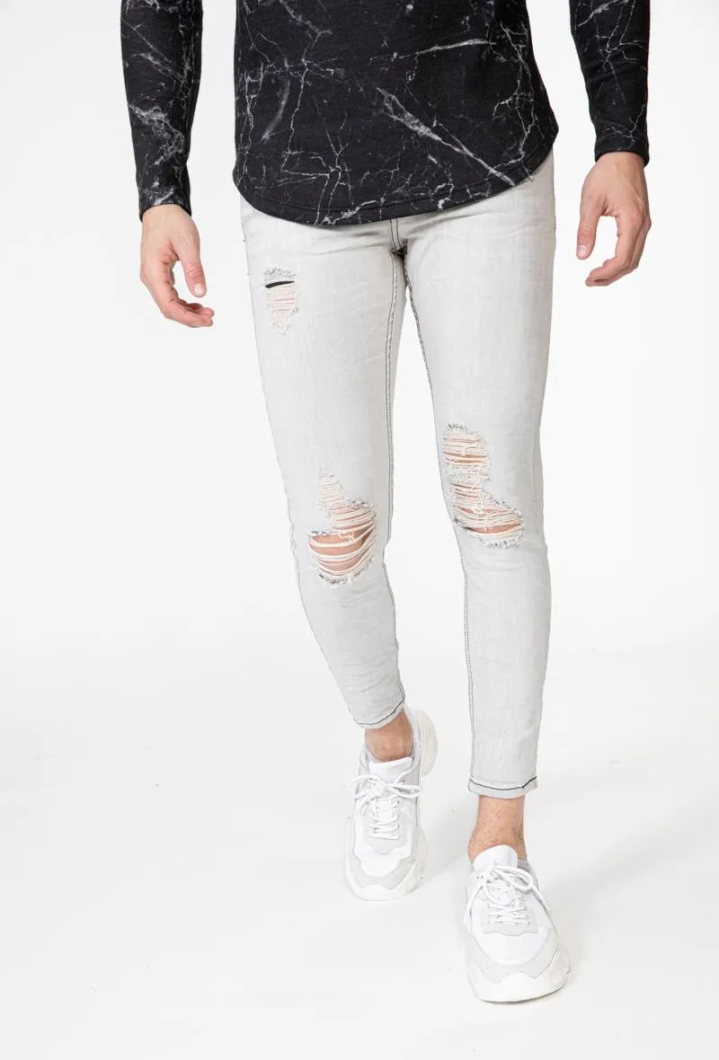 Frilivin Skinny Ripped Jeans Grey