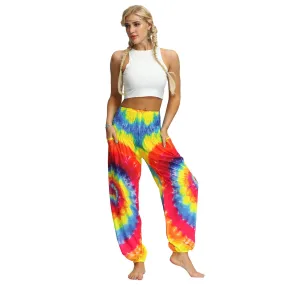 Ashore Shop New Summer Women Pants Plus Size Colorful Tie Dye Casual Loose Harem Pants Women Long Trousers