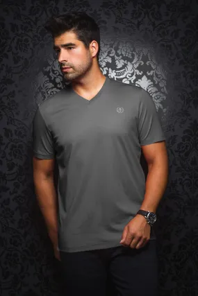 Au Noir Stretch Short-Sleeve Shirt | T-Shirt V-Neck - Michael Med Grey