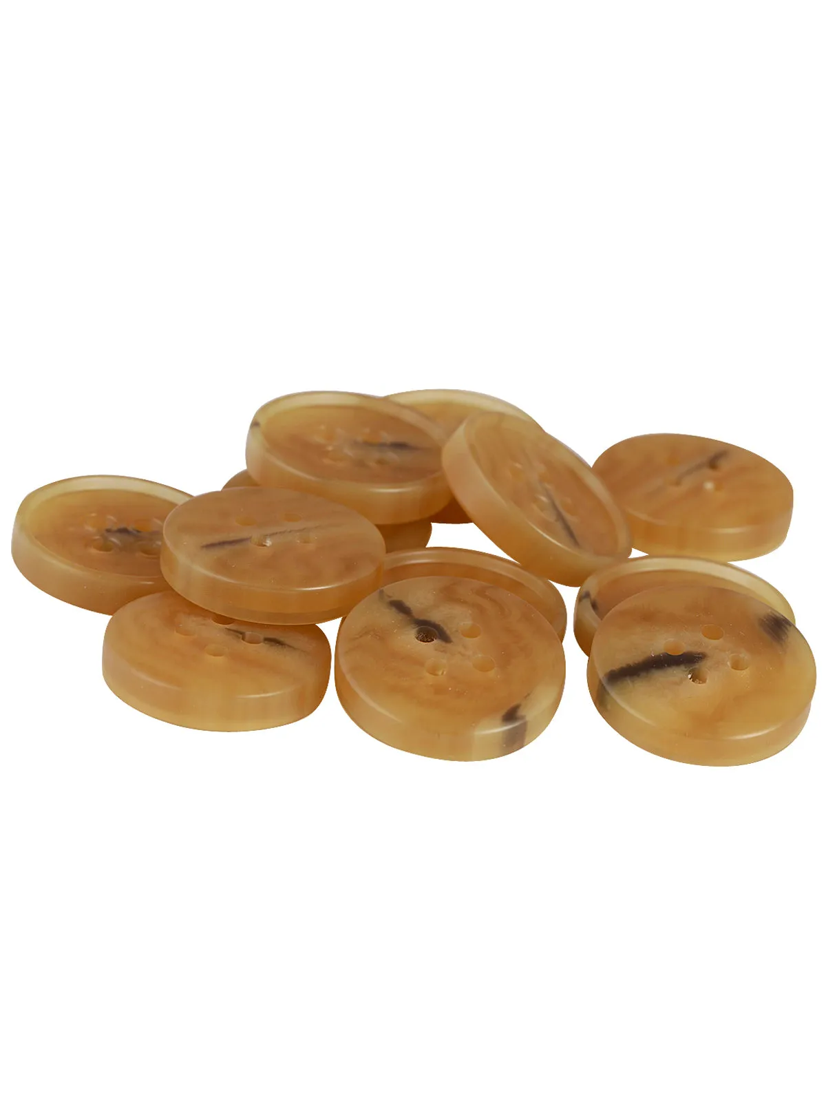 Beige Horn Effect 4-Hole Poly Coat Button