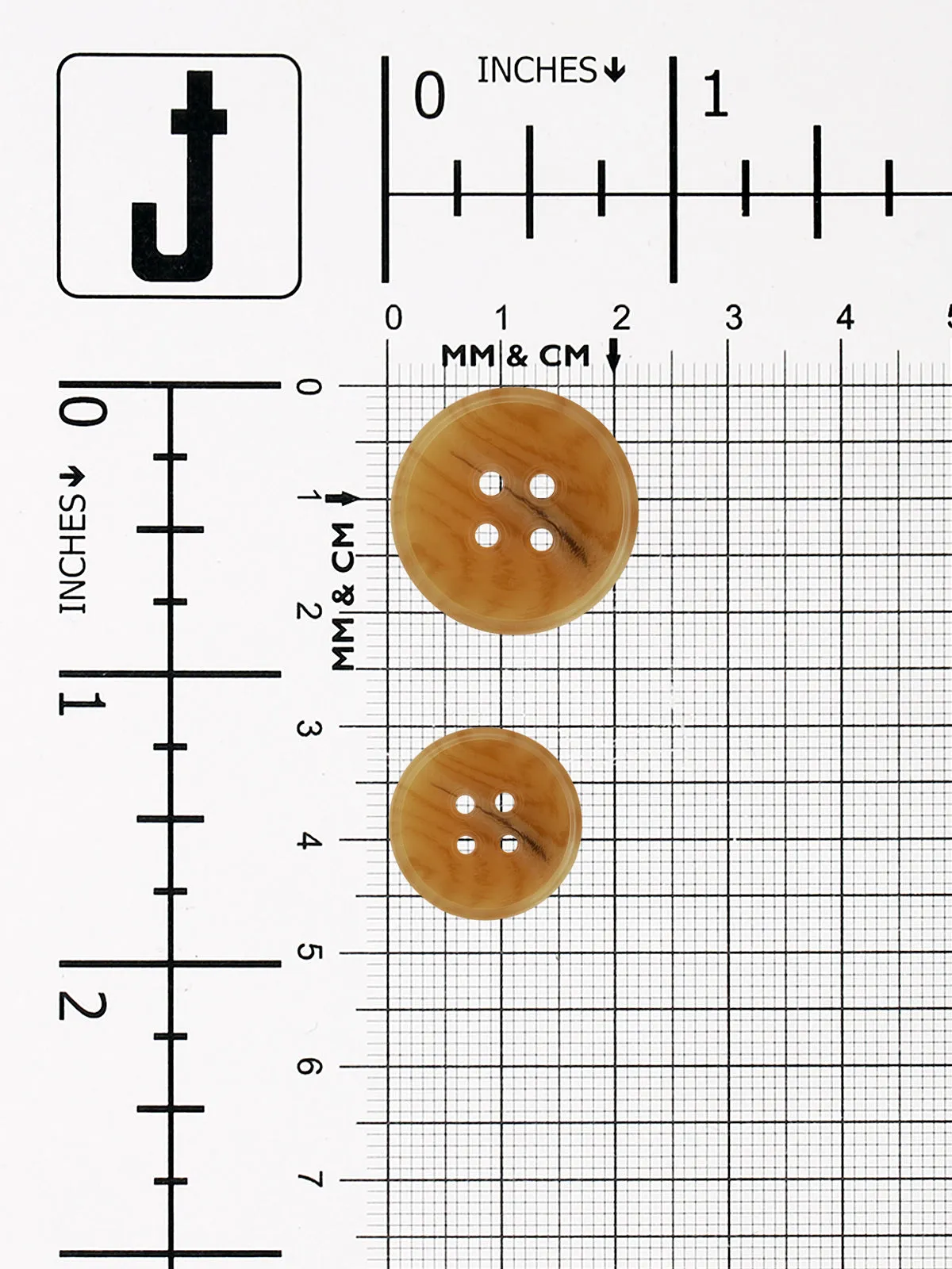 Beige Horn Effect 4-Hole Poly Coat Button