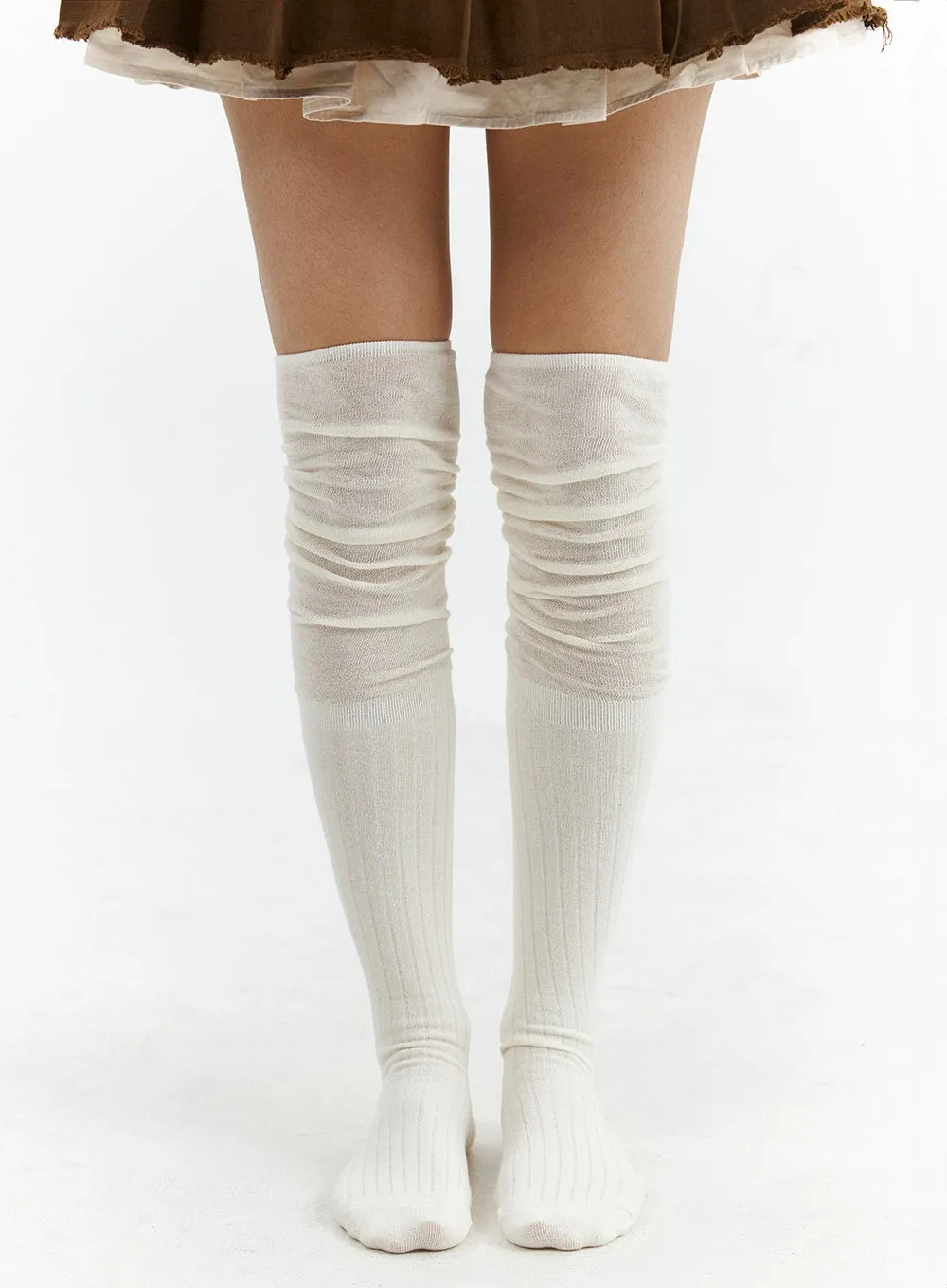 Over-the-Knee Solid Socks CJ425