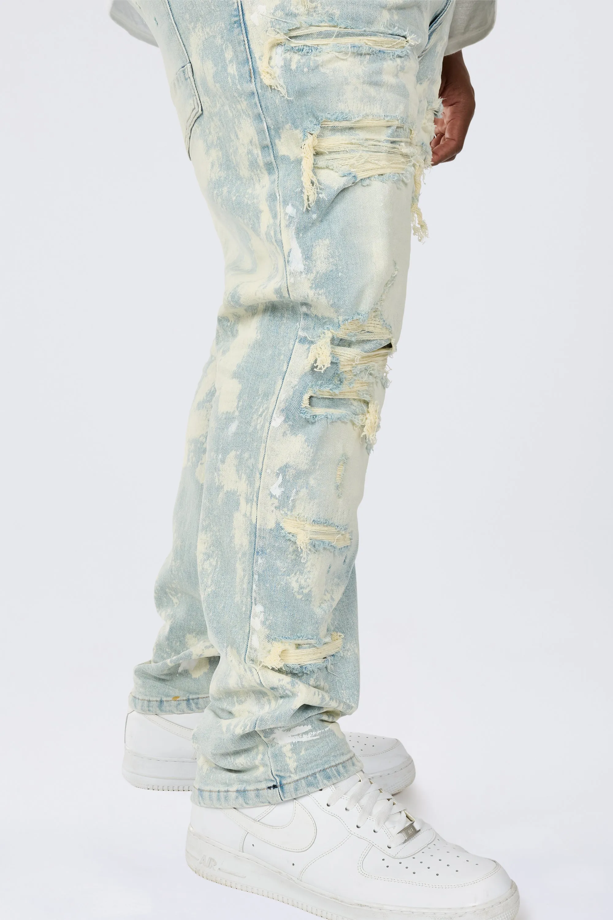 Big and Tall - Wash Heavy Rip & Repair Jeans - Seville Blue