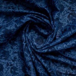 Blue Floral Print Cotton Fabric ,54 inches Plain Weave