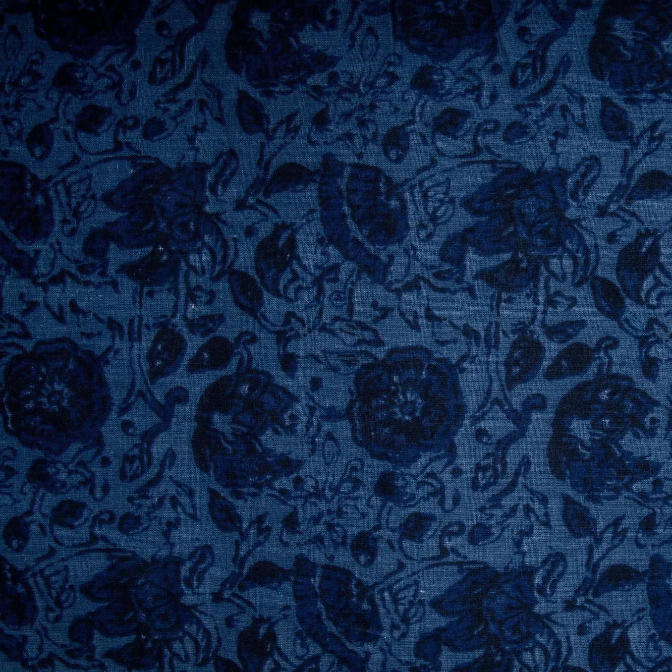 Blue Floral Print Cotton Fabric ,54 inches Plain Weave