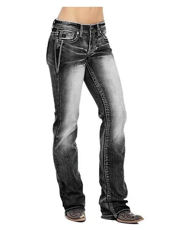 Versatile High-Waisted Distressed Denim Jeans for Women