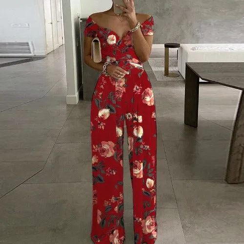 Floral Print Jumpsuit Wide Leg