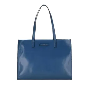 Borsa Donna Shopper THE BRIDGE Linea Mirra in Pelle Blu Jeans