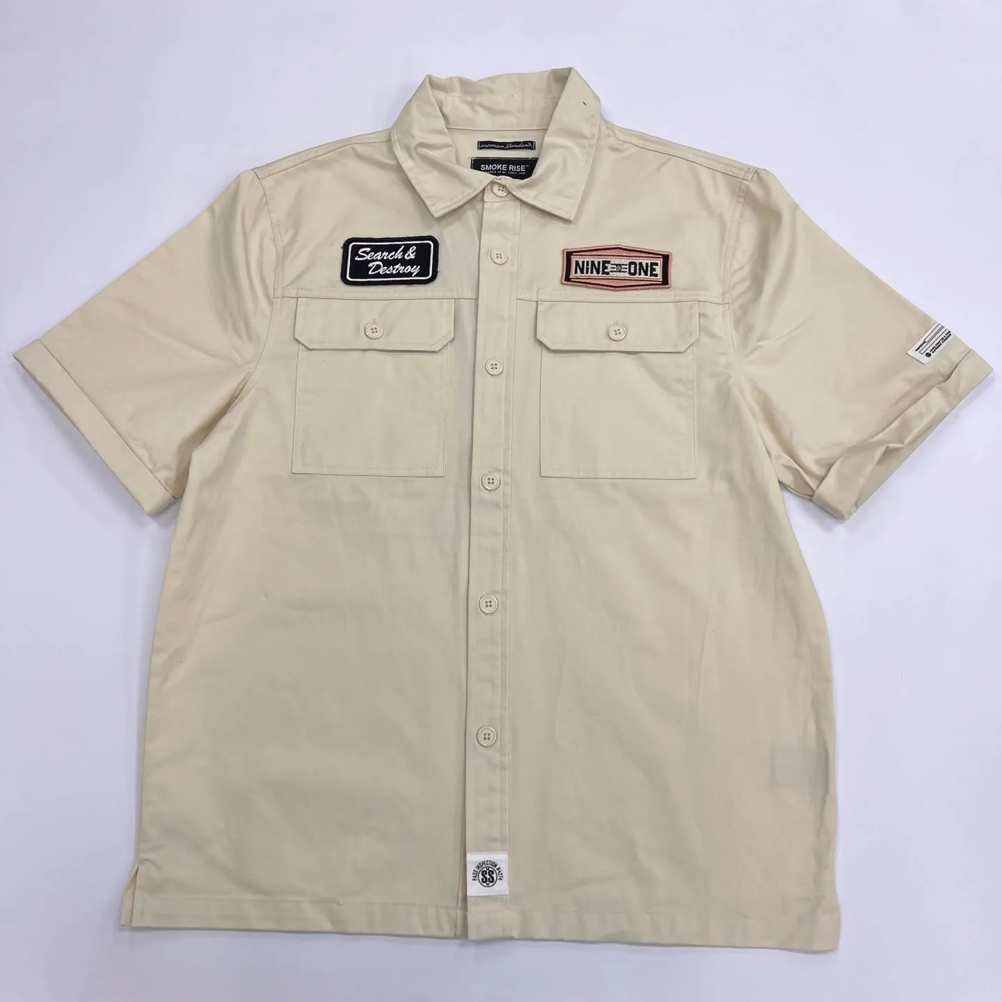 SMOKE RISE Graphic Embroidery Woven Shirts