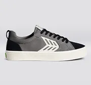 CATIBA PRO Low master-piece Charcoal Grey Cordura Black Suede Ivory Logo Sneaker Men