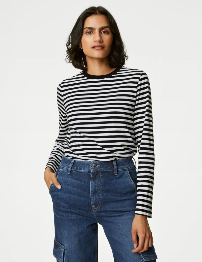 Pure Cotton Striped Everyday Fit Top