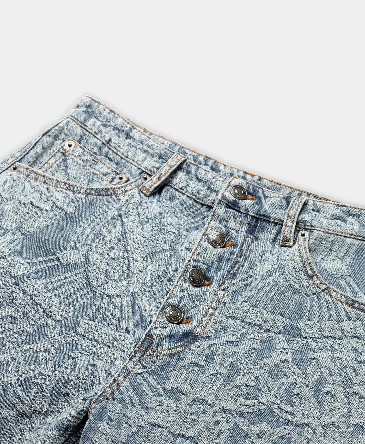 Light Blue Settle Macrame Denim Pants