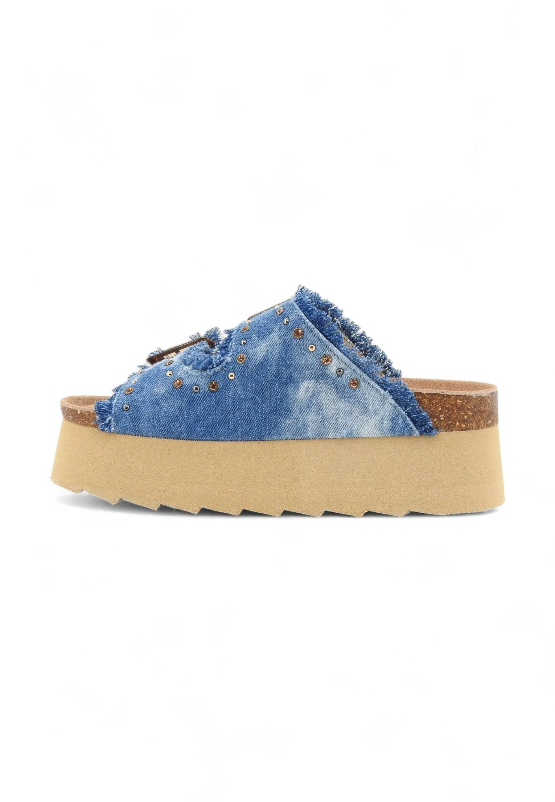 COLORS OF CALIFORNIA Ciabatta Platform Donna Jeans Denim HC.BES41