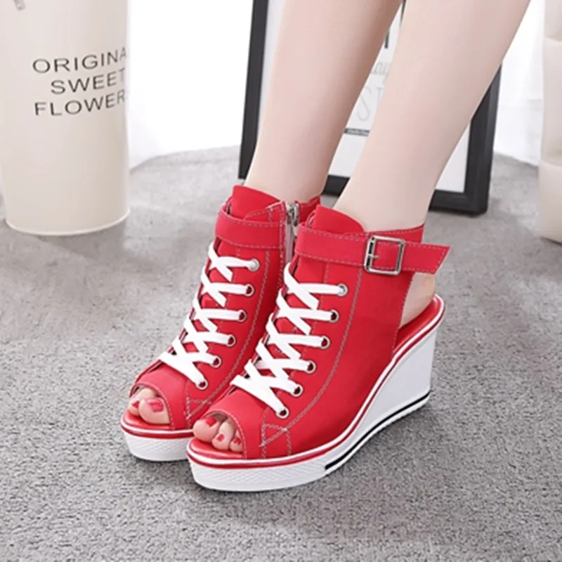 Cool Girl Open Toe Sneaker Wedges AD12000