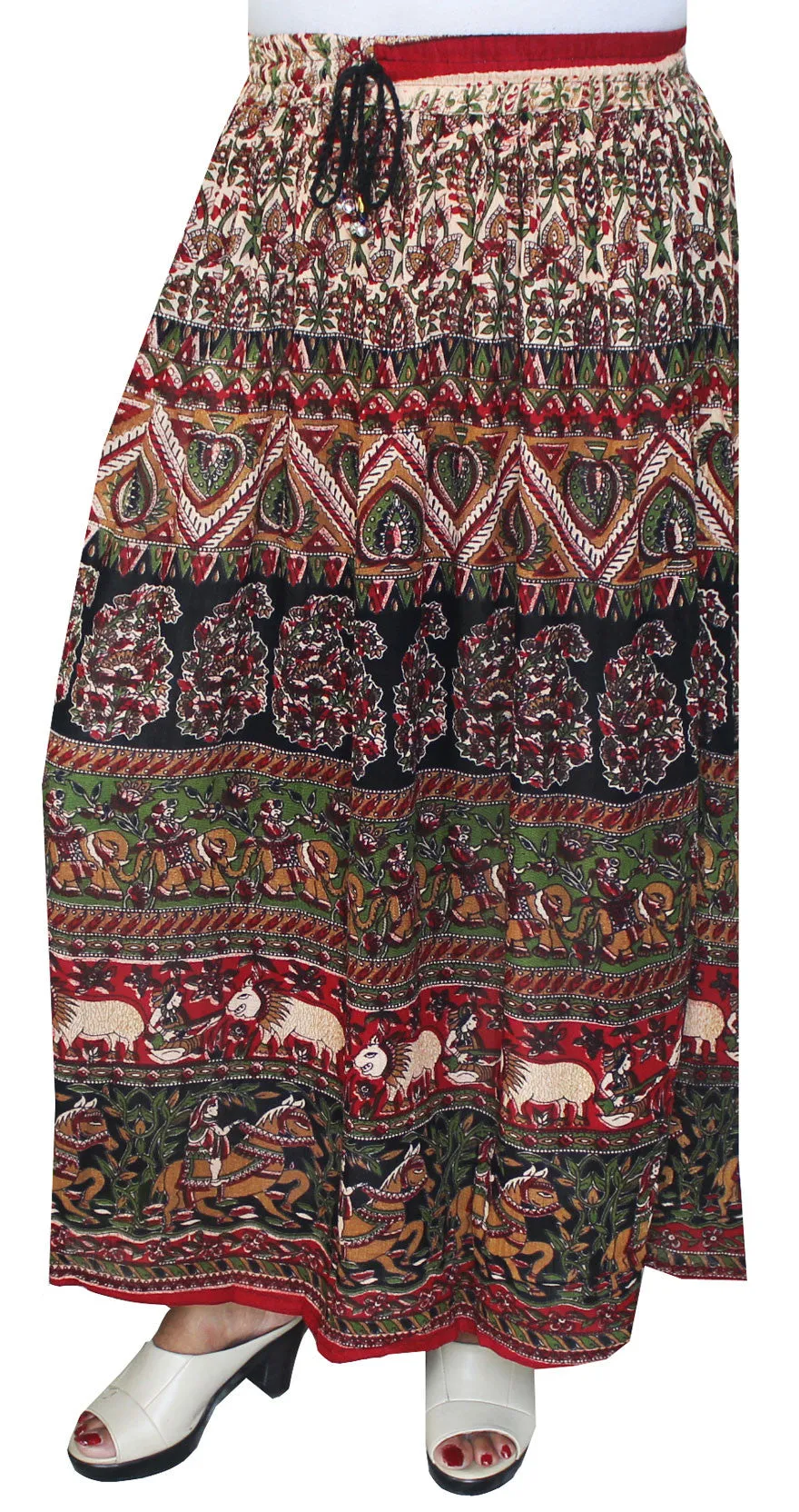 Printed Womens Indian Long Skirts Ankle Length India Summer Clothes