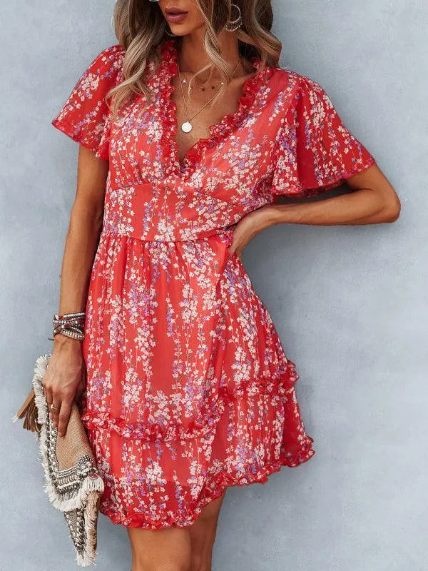 Floral Women Mini Day Dress