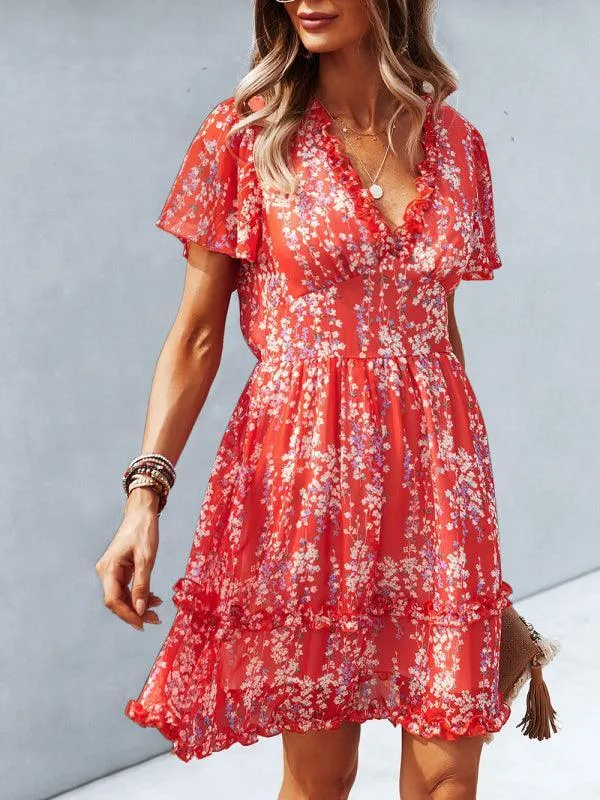 Floral Women Mini Day Dress