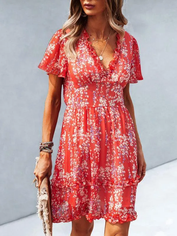 Floral Women Mini Day Dress