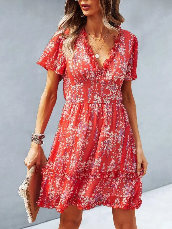 Floral Women Mini Day Dress