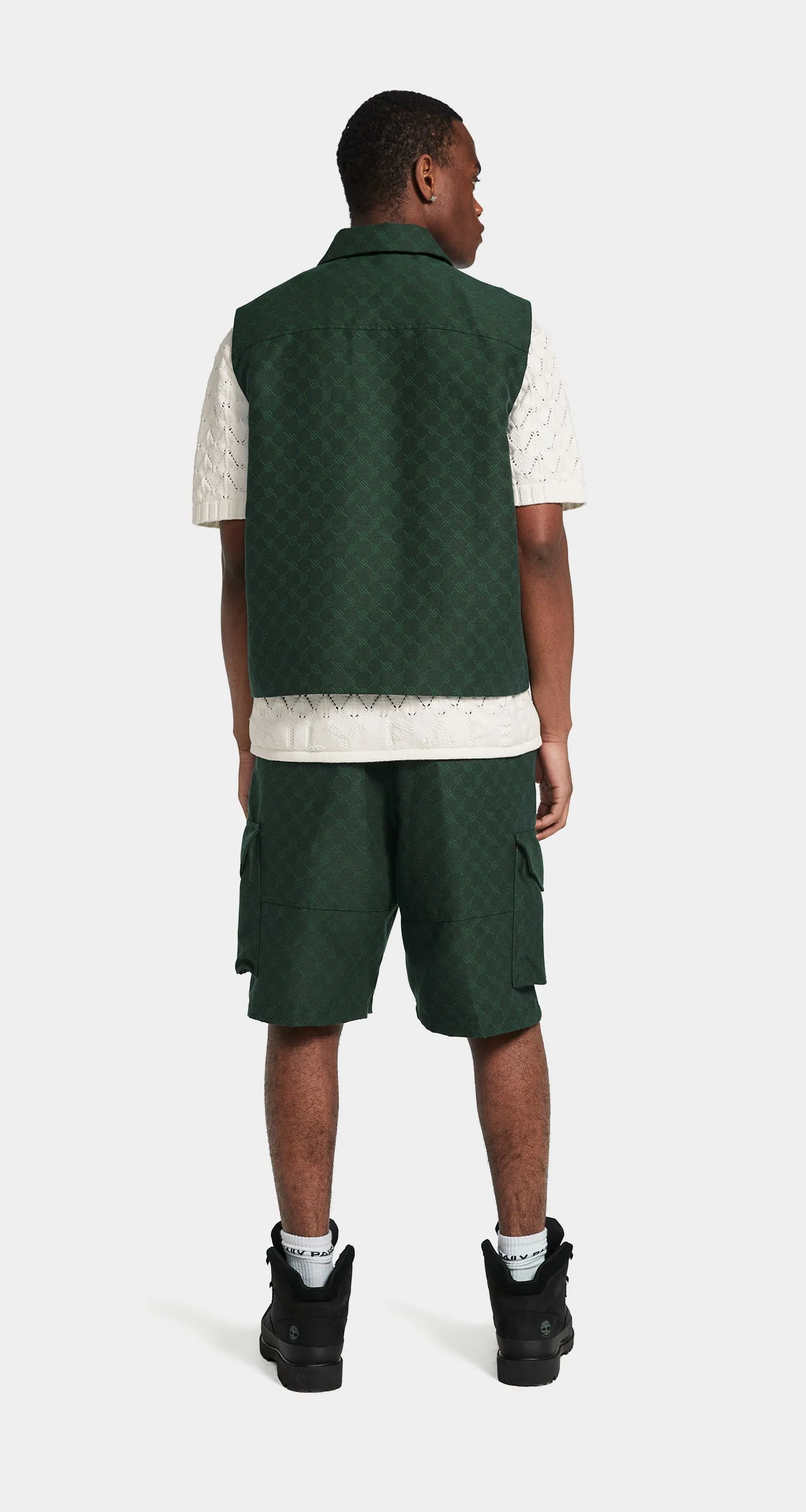 Pine Green Benji Monogram Cargo Shorts