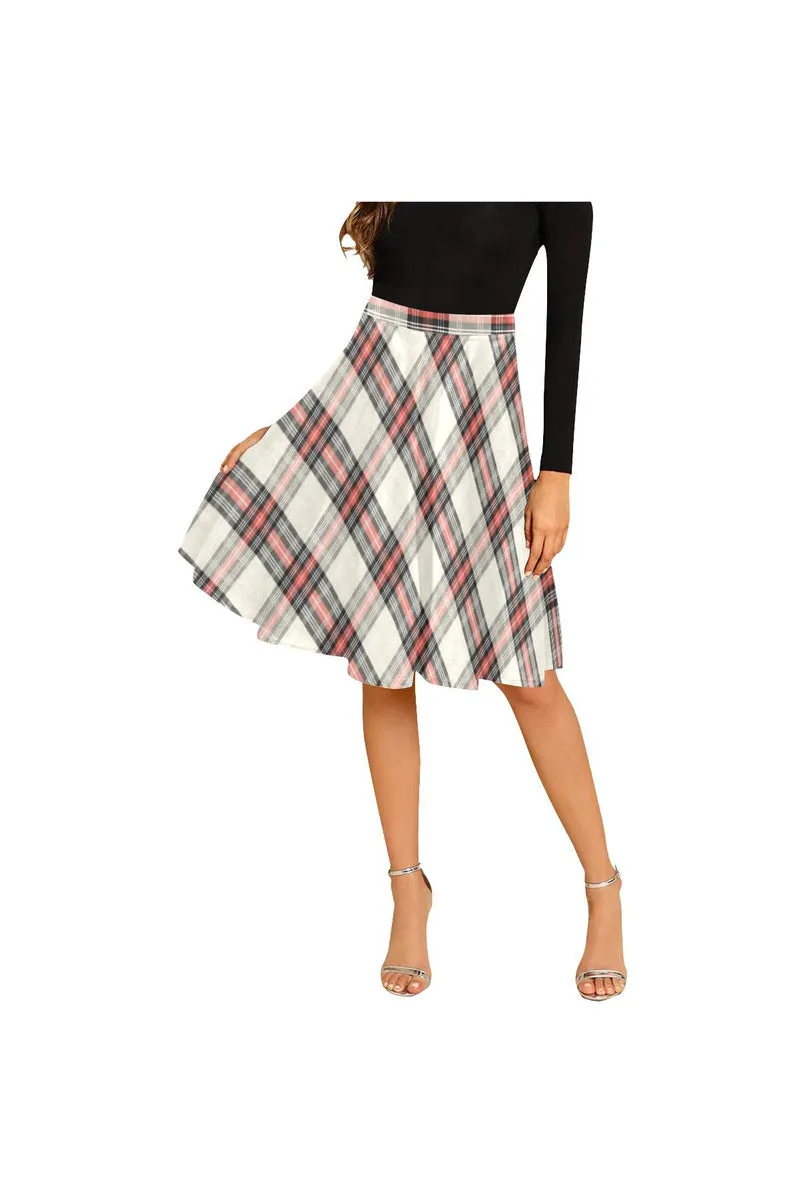 Plaid Melete Pleated Midi Skirt