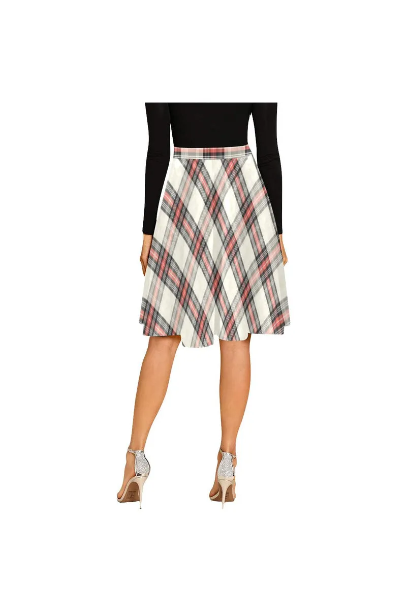 Plaid Melete Pleated Midi Skirt