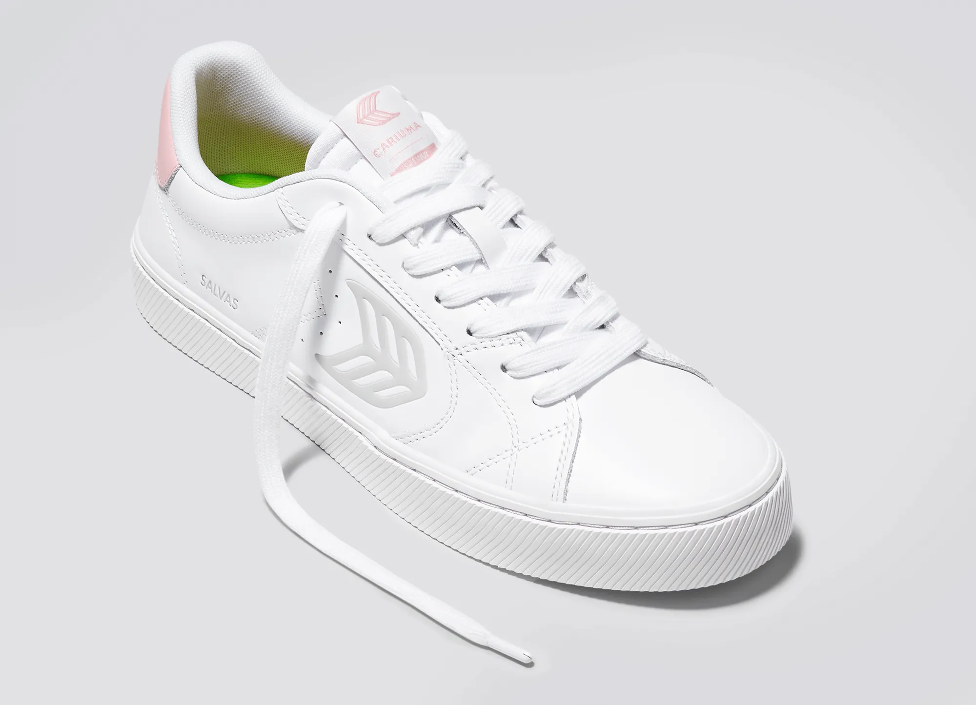 SALVAS White Leather Ice Logo Rose Sneaker Men