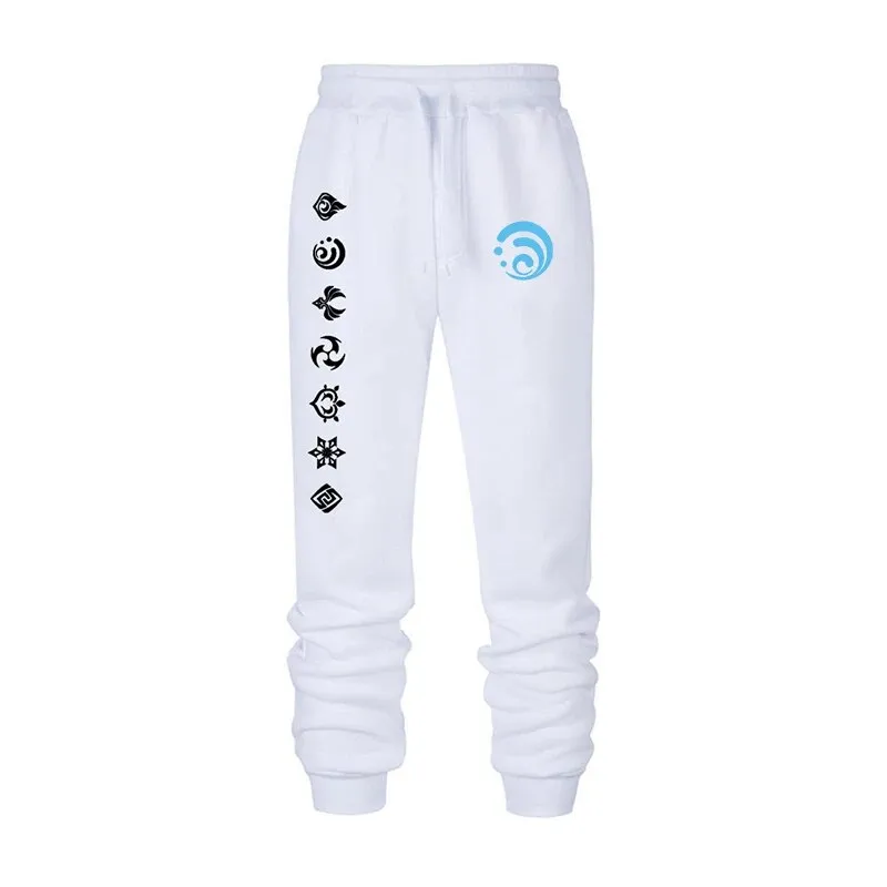 Game Genshin Impact Print Sweatpants for Men Women Warm Fleece Lined Pants Casual Trousers Athletic Running Joggers Sportswear