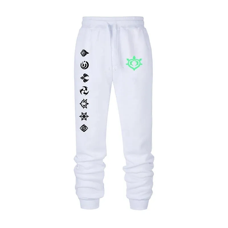 Game Genshin Impact Print Sweatpants for Men Women Warm Fleece Lined Pants Casual Trousers Athletic Running Joggers Sportswear