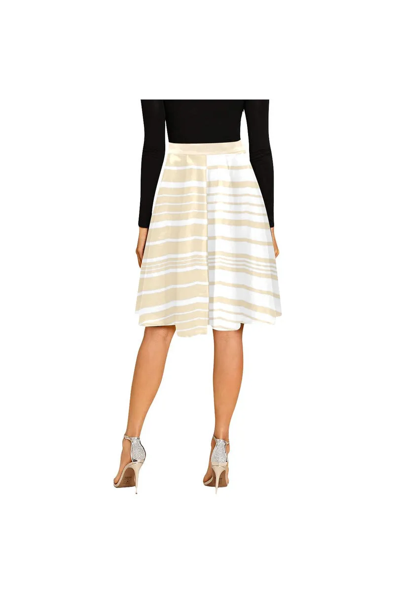 Striped  Melete Pleated Midi Skirt