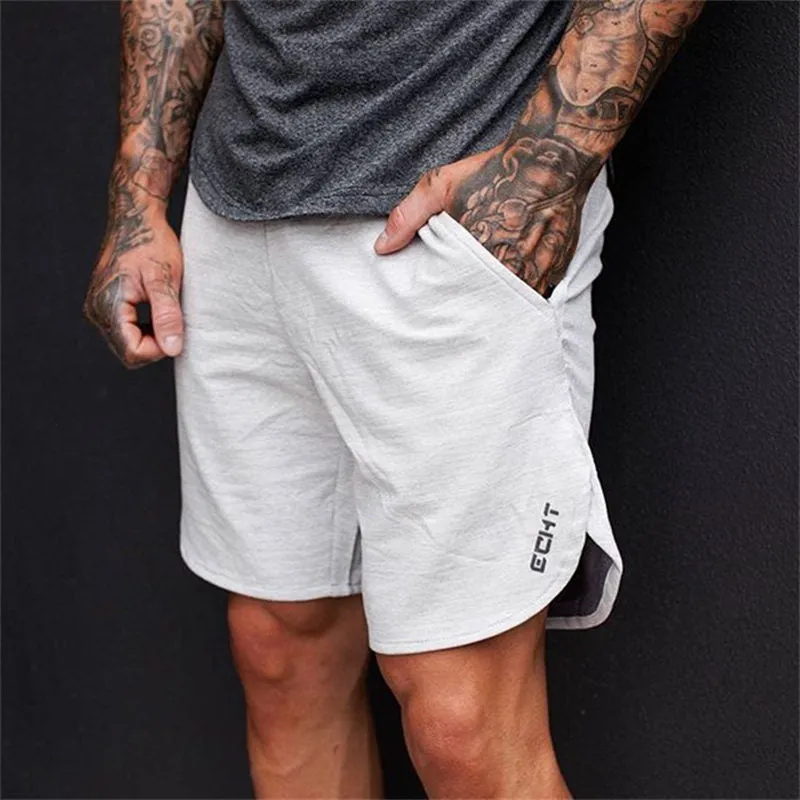 Summer Mens Slim Brand Shorts Calf-Length Fitness Sportswear