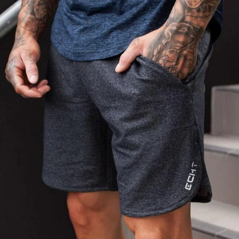 Summer Mens Slim Brand Shorts Calf-Length Fitness Sportswear