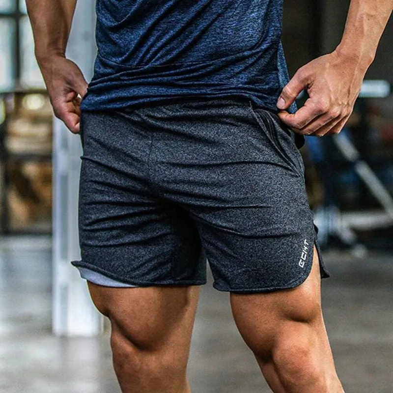 Summer Mens Slim Brand Shorts Calf-Length Fitness Sportswear