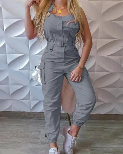 Cargo Strap Jumpsuit for Women