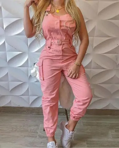 Cargo Strap Jumpsuit for Women