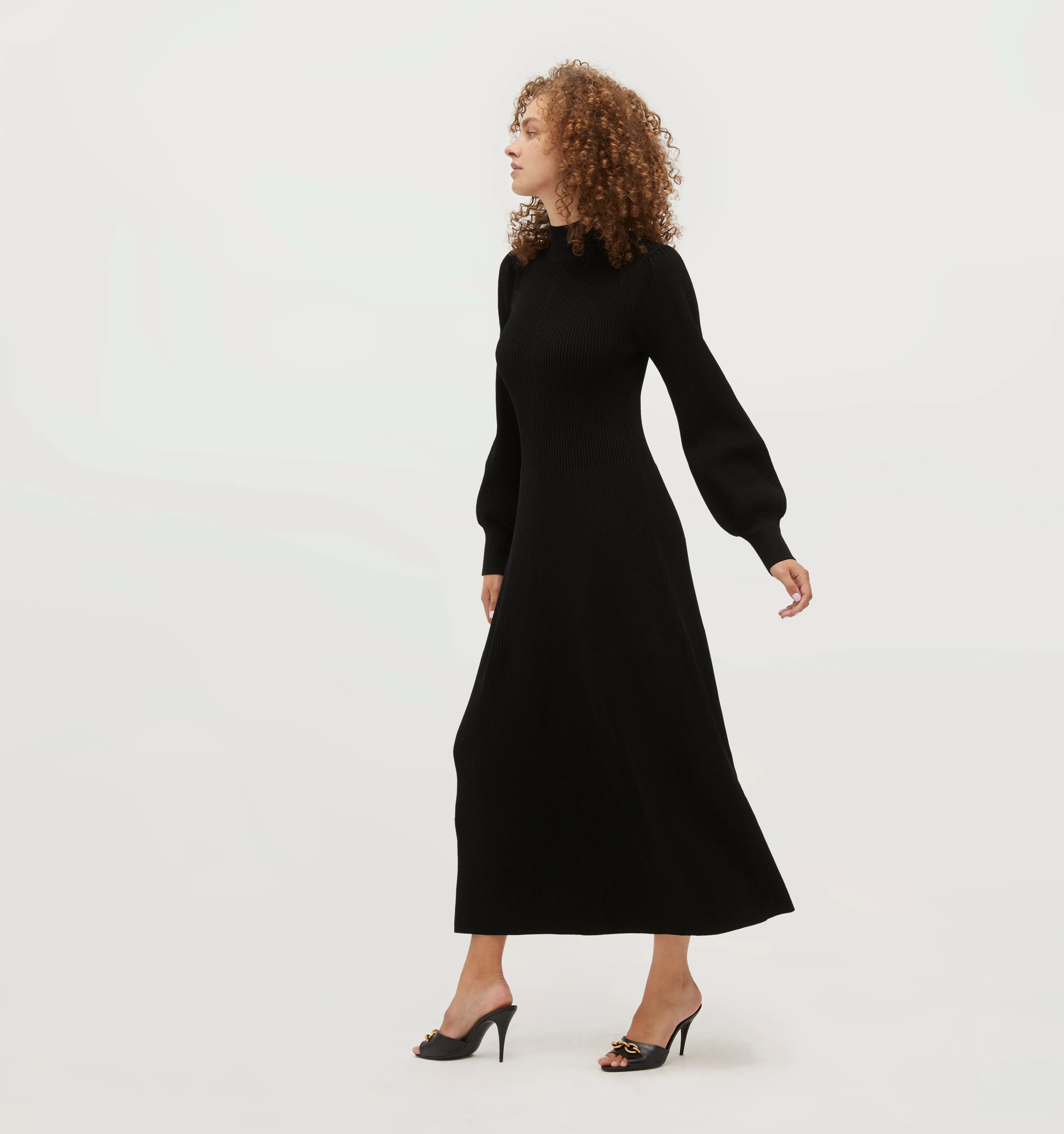 The Persephone Dress - Black Rib Knit