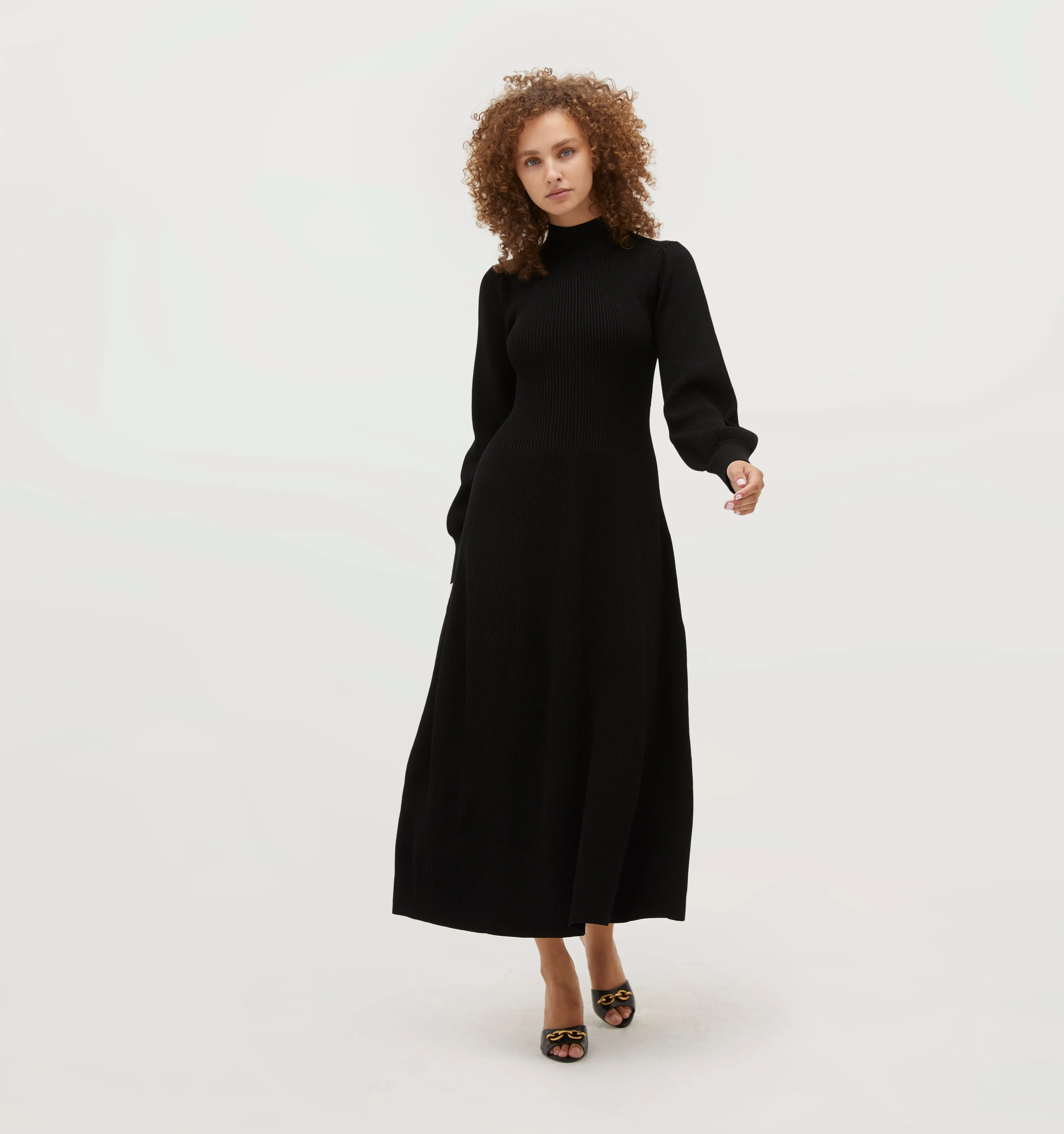 The Persephone Dress - Black Rib Knit