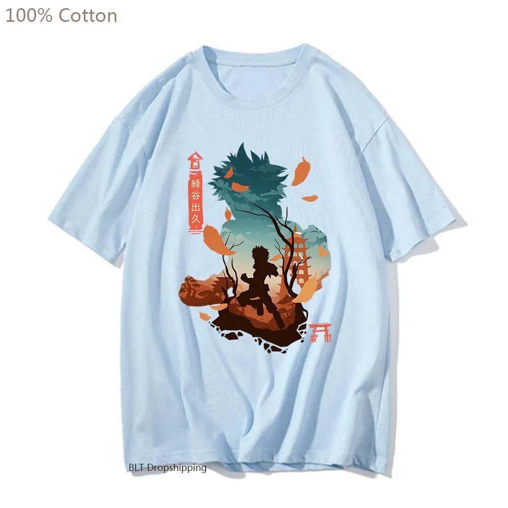 Izuku Midoriya Deku T-shirt My Hero Academia Cute Anime T-Shirt Casual Harajuku Streetwear Cotton