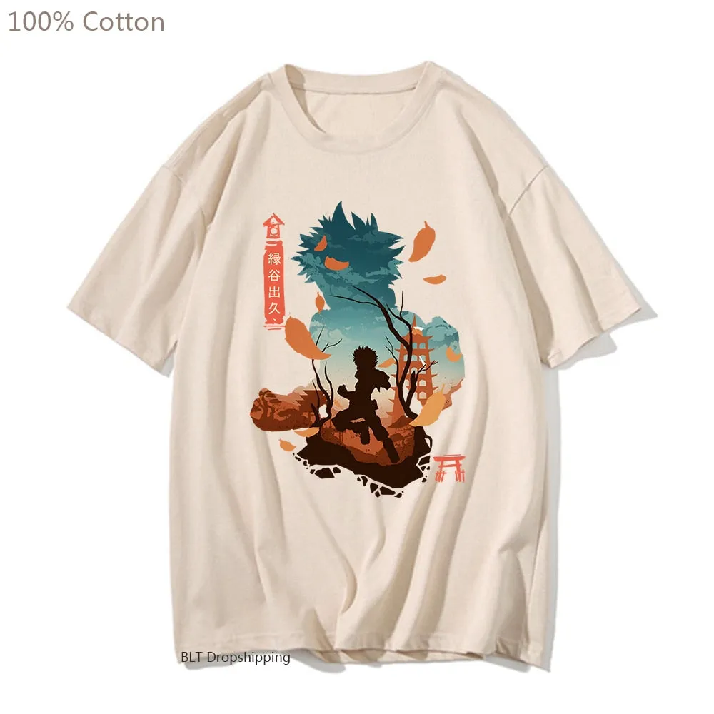 Izuku Midoriya Deku T-shirt My Hero Academia Cute Anime T-Shirt Casual Harajuku Streetwear Cotton