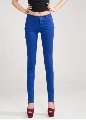 Blue Pencil Jeans For Women