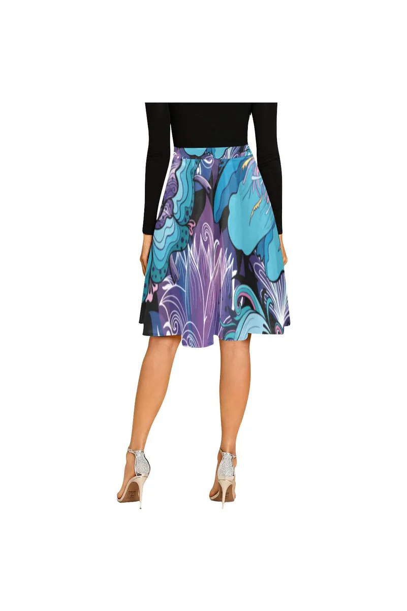 Floral Midnight Melete Pleated Midi Skirt