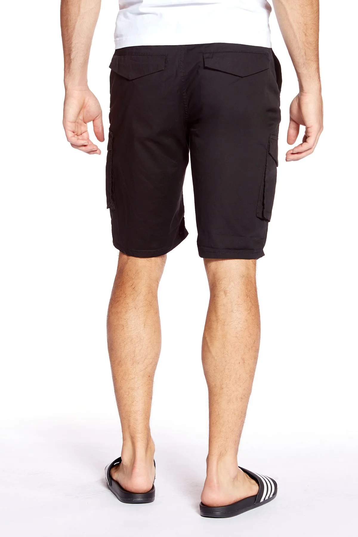 PRESLEY - Zip Front Cargo Shorts - Black